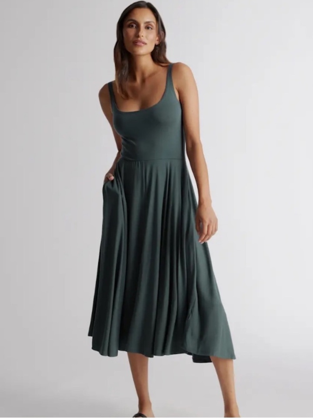 Quince Jersey Tank Midi Dress